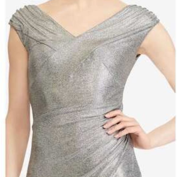LAUREN RALPH LAUREN Metallic Silver Evening Dress - Picture 4 of 8